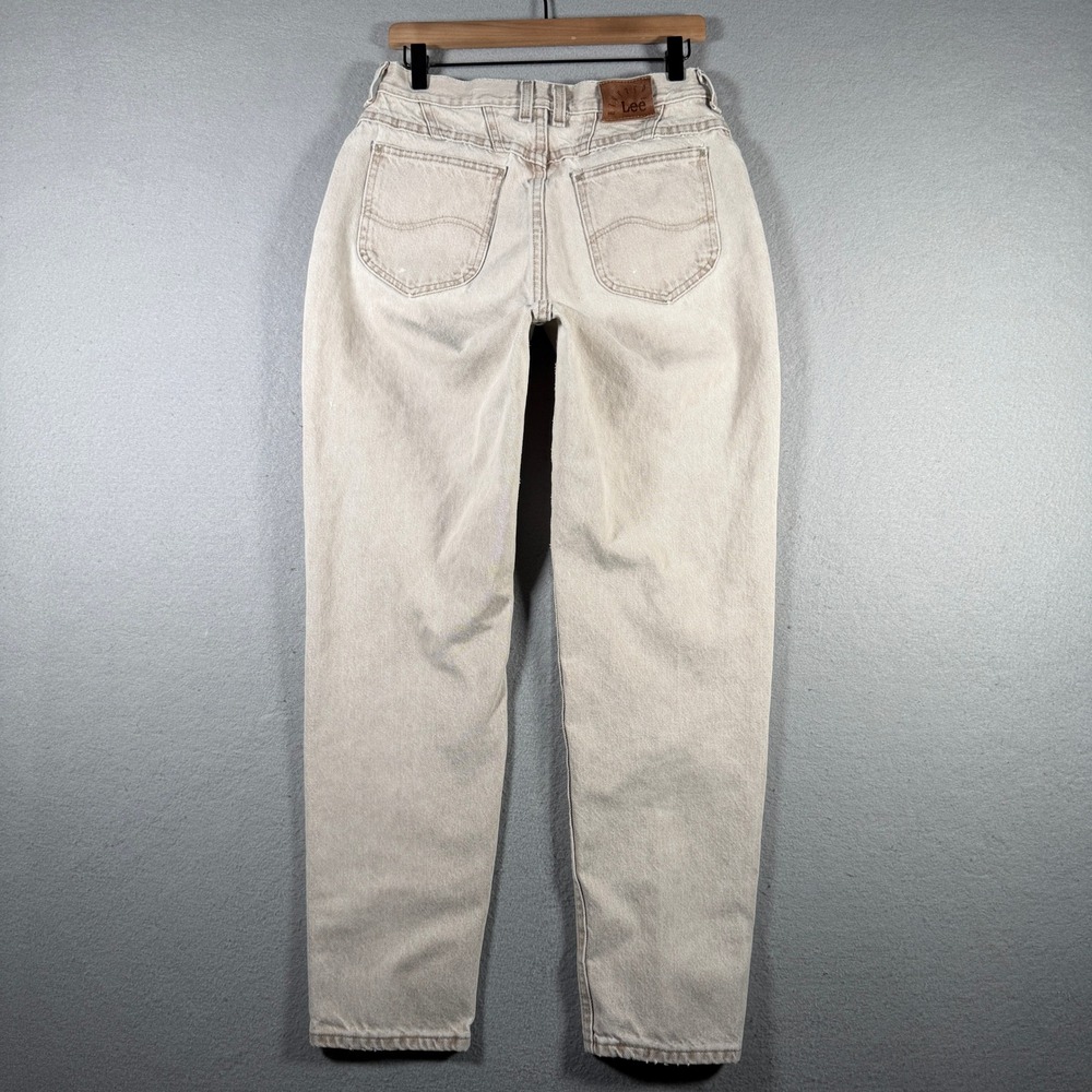 Lee Vintage High Waisted Mom Jeans Tan Tapered Leg Denim Pants 29x29 - Picture 2 of 15